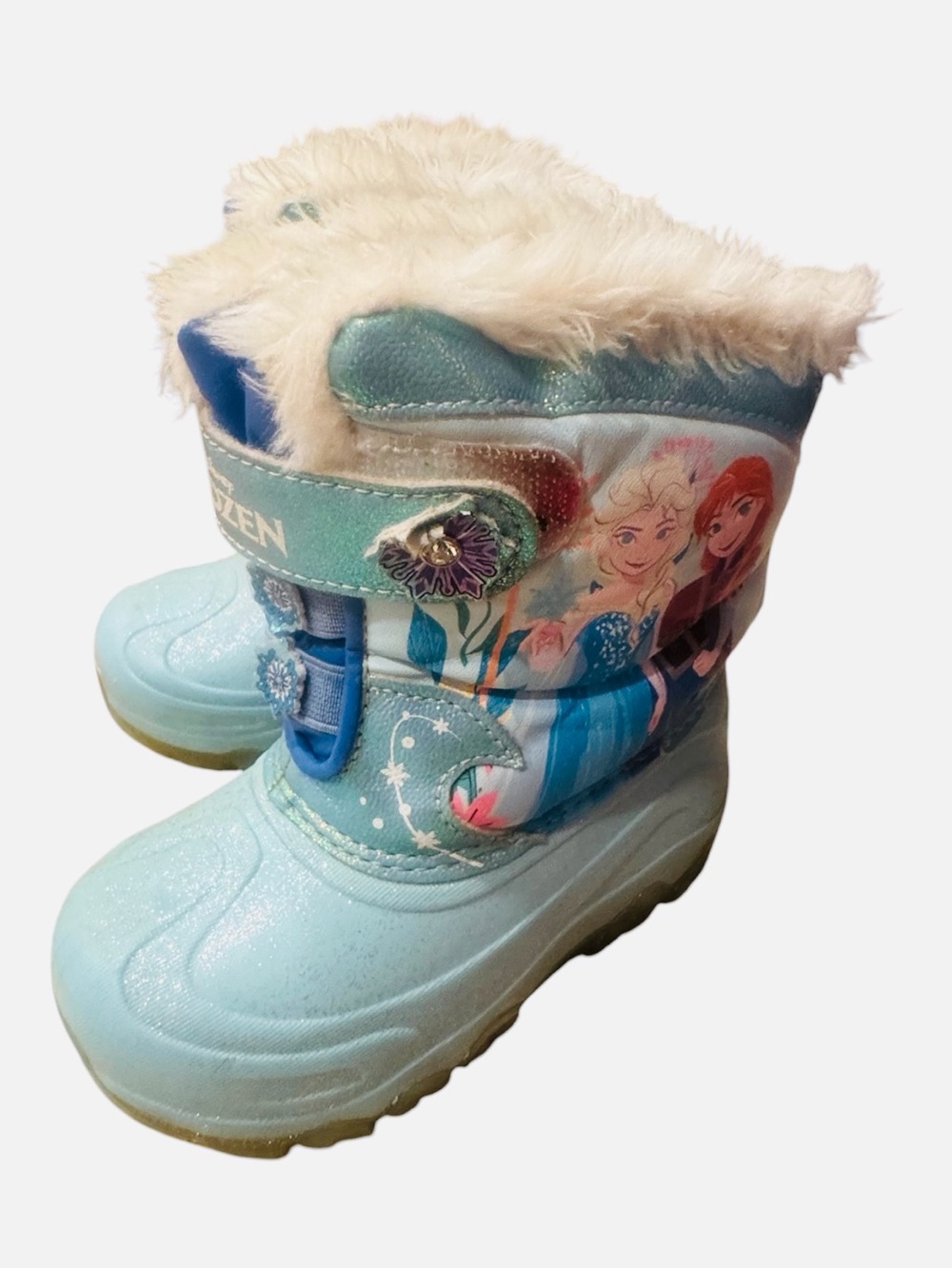 Disney Frozen Girls Snow Boots with Faux Fur Cuff